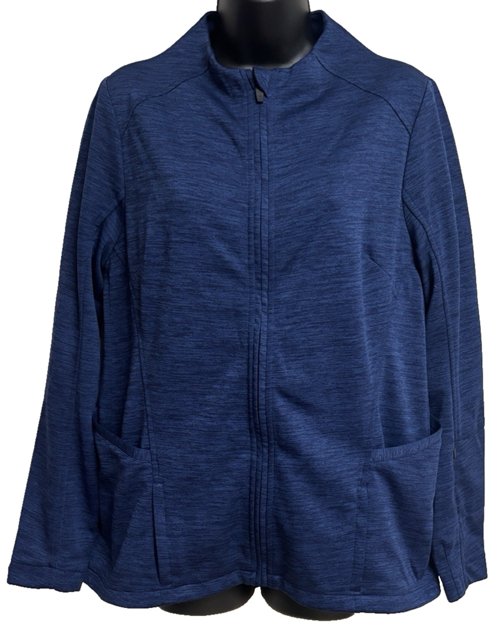 Medelita Womens Blue Full Zip Scrub Jacket Size Medium Stretch Medium Uniform